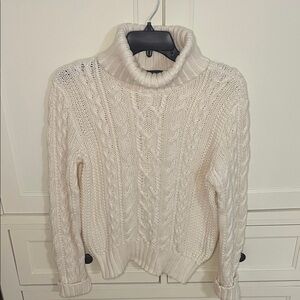 Ralph Lauren Cable Knit Turtleneck Sweater. Size XL. Color cream. 100% cotton